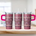 thumbnail image 2 of Bohemian Style 20oz Tumbler with Lid and Straws, Insulated Stainless Steel Travel Coffee Cup, Double Wall Vacuum Mug, Leakproof, 2 of 5
