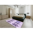 thumbnail image 5 of Ahgly Company Machine Washable Indoor Square Transitional Rich Lilac Purple Area Rugs, 4' Square, 5 of 7