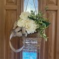 thumbnail image 2 of Zzxfth Front Door Basket Hanging Basket For Front Door Door Hanging Basket Wildflower Hanging Basket Wreath Fabric Door Decor With Rattan Design & Faux Linen Bow All Season Front Porch Decor For Home, 2 of 9