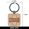 thumbnail image 2 of Lifeguard with Cross Fun Text Square Keychain Charm Tag - Engraved Wood, 2 of 6