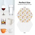 thumbnail image 6 of Honeii Cute Gnome Summer print Leather Coaster Set of 4, ideal for safeguarding your furniture from drinks spills and effortless cleanup-Hexagon, 6 of 6