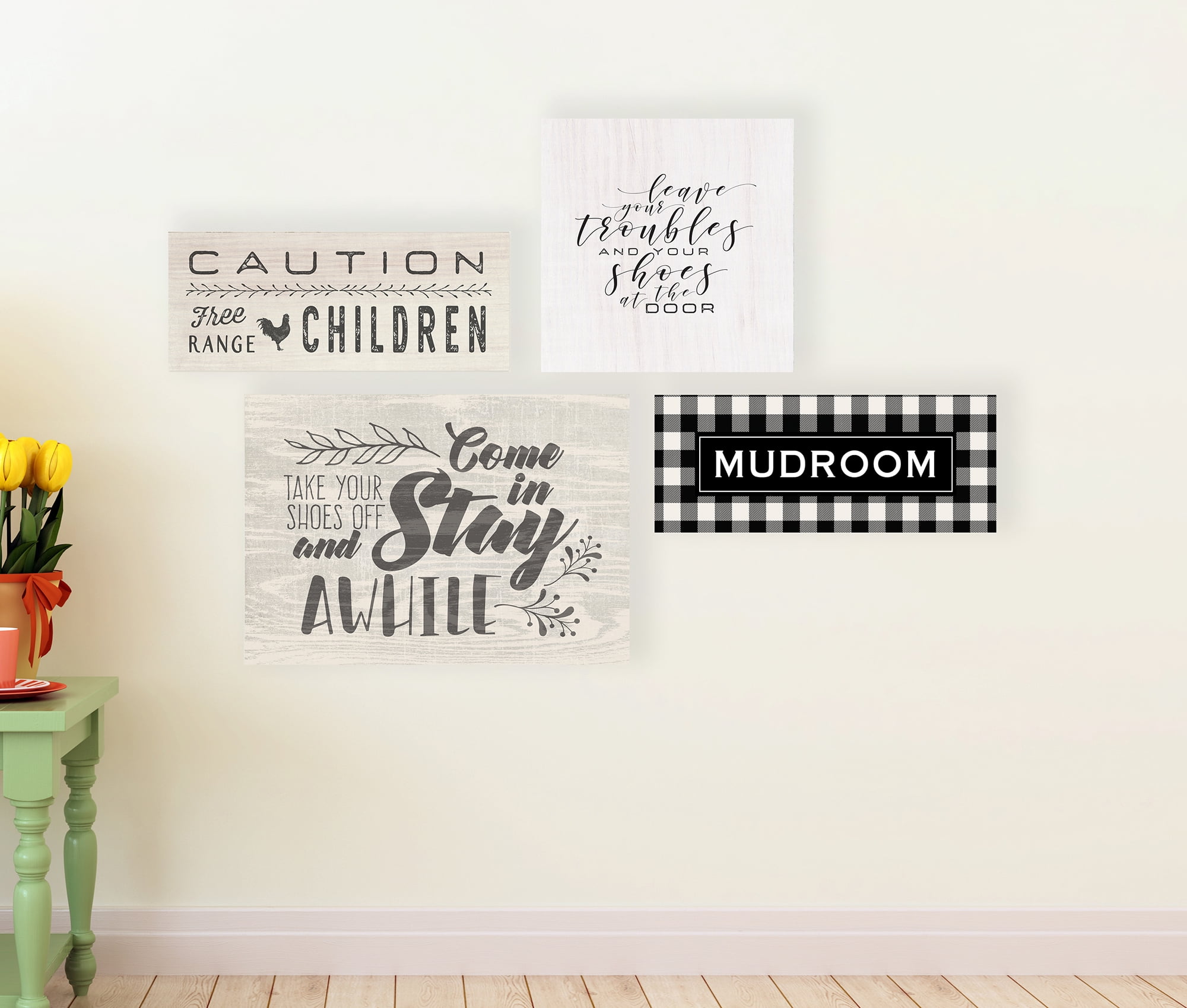 The Stupell Home Decor Collection Mudroom Classic New England Plaid Wall Plaque Art, 7 x 0.5 x 17