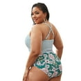 thumbnail image 2 of HAWEE Women Plus Size One Piece Swimsuits V Neck Tummy Control Bathing Suits Retro Ruched Swimwear, 2 of 6