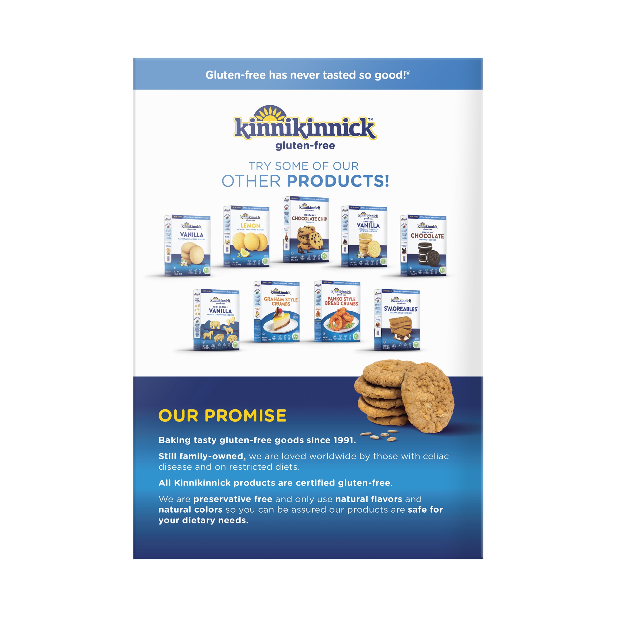 Kinnikinnick, Gluten Free Classic Oatmeal Cookies 7.75 oz