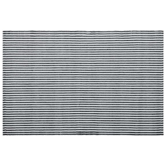 My Texas House Halloween Black Striped Indoor/Outdoor Layering Rug, 38" x 58"