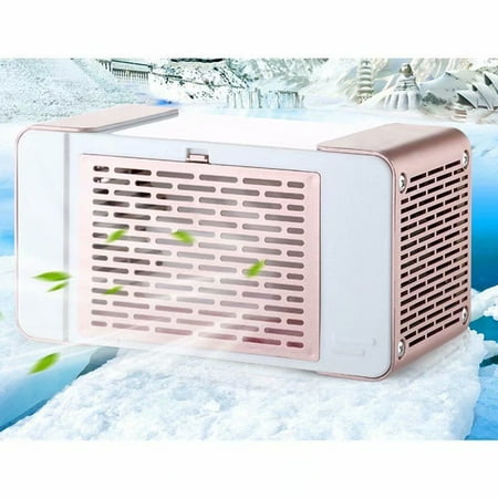 VicTsing USB Cooler Personal Evaporative Air Mini Portable Desktop Air Conditioner Mini Cold Fan Refrigerator with USB Light for Bedroom Dormitory Office,rose