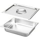 thumbnail image 4 of WORGEOUS Bandeja de buffet de acero inoxidable Bandeja de buffet rectangular Bandeja para servir la cena Contenedor de alimentos Bandeja con tapa (3.9L), 4 of 8