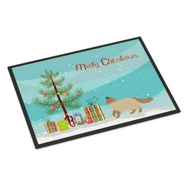 Carolines Treasures CK4693JMAT 24 x 36 in. Ragdoll No.2 Cat Merry Christmas Indoor or Outdoor Mat