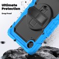 thumbnail image 3 of Case for Lenovo Tab One/K9 8.7 Inch 2025 with Screen Protector, 360 Degree Rotating Kickstand Hand Strap Heavy Duty Shockproof Cover with Shoulder Strap, Sky Blue, 3 of 7