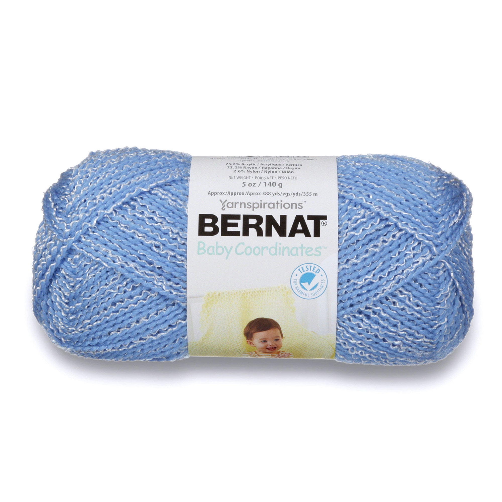 BERNAT BABY COORDINATES YARN (140 G/5 OZ), BLUE BON BON, 3 PACK BUNDLE