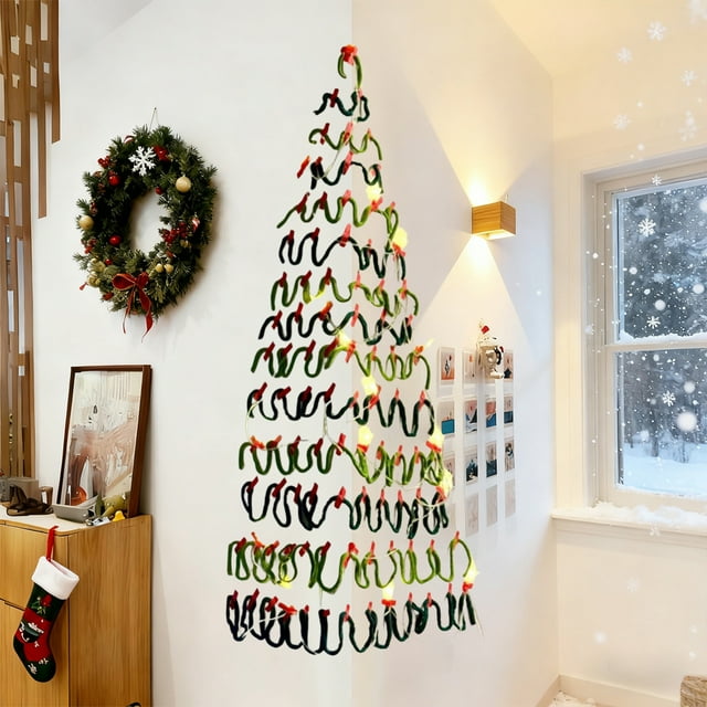 Cagogo under $5 DIY Christmas Tree, 2-Piece Christmas Tree Shaped Snack Tray Set, 3-Compartment Fruit Candy Serving Platter, Holiday Party Serving Tray for Christmas Decorations