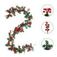 thumbnail image 2 of Guirlande de Fleurs Artificielles de Moins de 10 Houx et Baies Rouges avec et pour Sapin de Noël Cheminée Intérieur Extérieur Déco Maison, 2 of 9