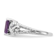 thumbnail image 4 of Solid 14k White Gold 8x6mm Emerald Cut Amethyst Purple February Gemstone Engagement Ring Size 8, 4 of 6
