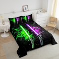 thumbnail image 4 of Erosebridal Green Lightsaber Bedding Comforter Set, Games Light Sword Down Comforter, Starry Sky Decor, 2pcs, 4 of 7