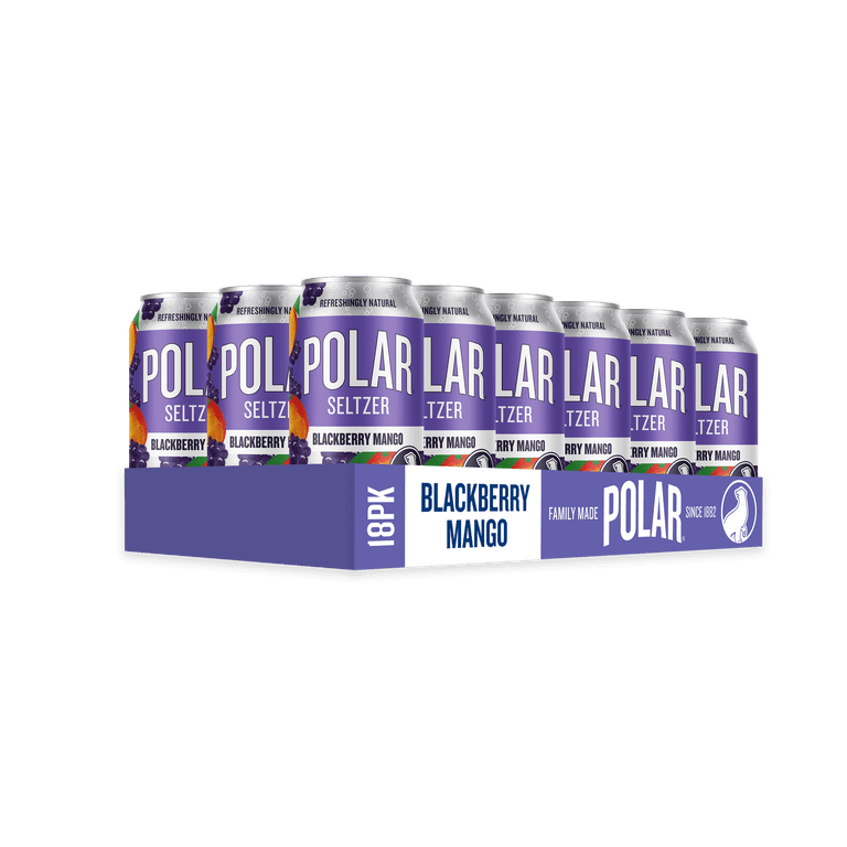 Polar Zero Calorie Blackberry Mango Sparkling Water, 12 fl oz Cans, 18 Pack photo 5