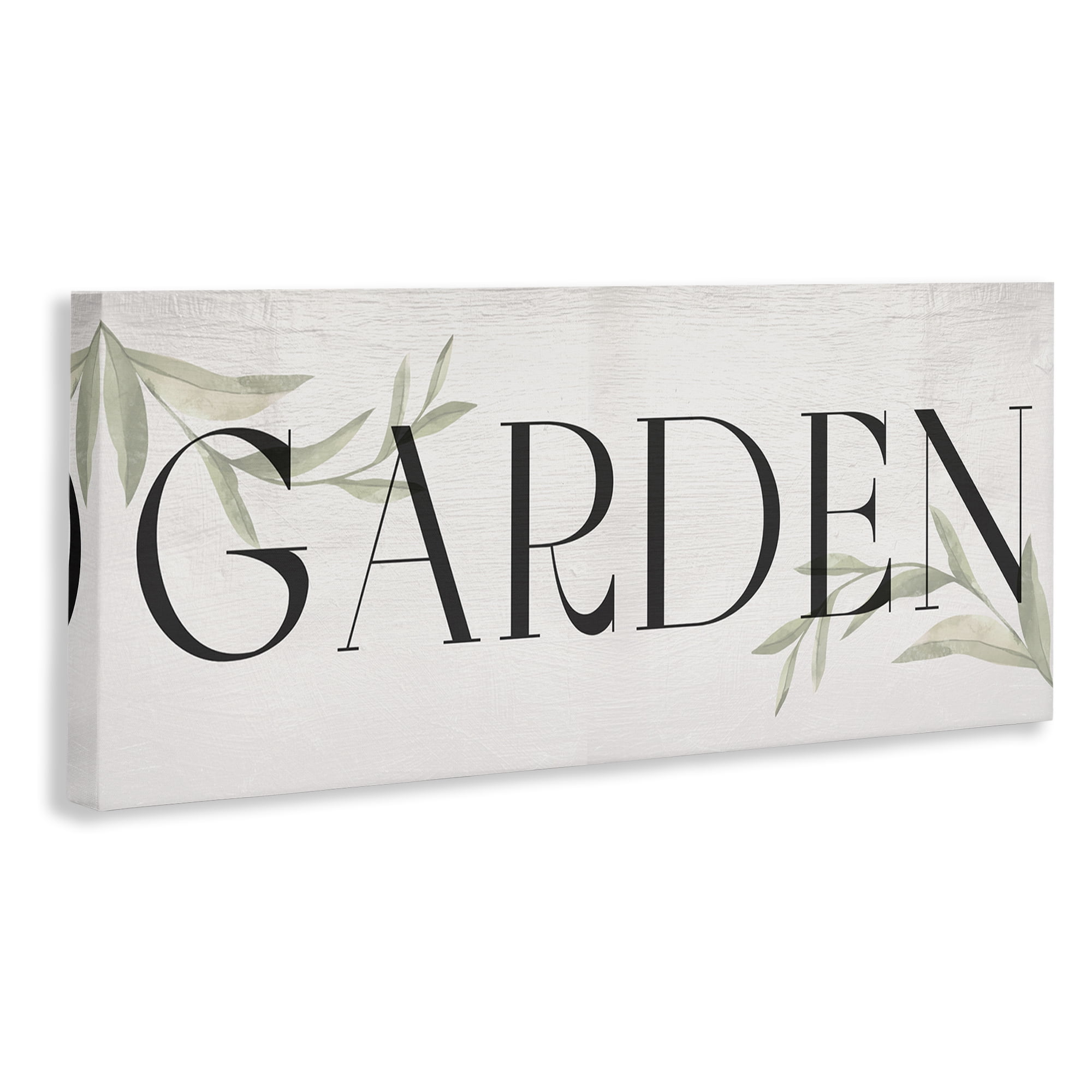 Stupell Industries Garden with Plant Sprigs Plants & Flowers Painting Wrapped Canvas Art Print Wall Art, 24 x 10