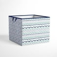 thumbnail image 2 of Bacati - Tribal Noah Mint/Navy Cotton Percale Fabric Covered Collapsible Storage Tote, Large Box for all ages, 14 x 14 x 10 inches, 2 of 8