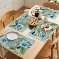 thumbnail image 5 of Birds Cage Placemats Set of 12 Spring Botanical Blue Floral Place Mats Indoor Wipeable Table Mats Washable Cloth Dining Table Placemats for Kitchen Holiday Party Home Decor 13x19 Inch, 5 of 9