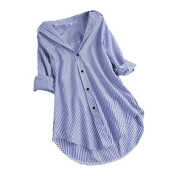 Vedolay Long Sleeve T-Shirt for Women Plus Size Tunic Tops for Women Business Casual Sweatshirts Blue,S