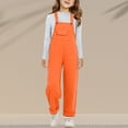 thumbnail image 7 of Coerni Girls' Vintage Jumpsuit Teens Baggy Wide Leg Jeans Overall Shorts with Pockets Kids Solid Retro Washed Strap Jumpsuits Pants, 7 of 7