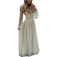 thumbnail image 2 of Ashirexll Womens Wedding Dress Elegant Sexy Casual Slim Sling Dress Solid Color Long Maxi Dress Cocktail Dresses for Women Evening Party Beige A S, 2 of 6