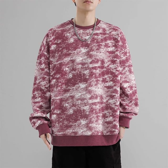pstuiky camisas de manga larga para hombre, Camiseta de manga larga con botones y estampado vintage para hombre, sin capucha camisetas de hombre s