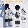 thumbnail image 5 of Kids One Piece Snow Suit Lightweight Insulated Ski Suit Windproof Hooded Snowsuit for Kids, 5 of 8