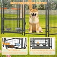 thumbnail image 5 of imerelez Dog Kennel Outdoor with Roof, 4.23'x7.81'x4.83' Welded Wire Enclosure, Heavy Duty Dog Crate with UV-Resistant Waterproof Cover, Double Lock & Rotating Feeder for Medium/Large Dogs, 5 of 9