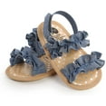 thumbnail image 4 of Infant Baby Girls Summer Sandals with Flower Soft Sole Newborn Toddler First Walker Crib Dress Shoes, 4 of 6