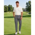 thumbnail image 5 of Puli Men's Short Sleeve Stand Collar Golf Polo 3-Snap 4-Way Stretch Moisture-Wicking Quick Dry, 5 of 8