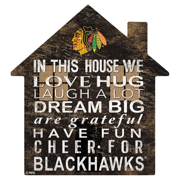 Chicago Blackhawks 12'' Team House Sign