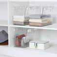 thumbnail image 3 of Mainstays Small Clear Plastic Stackable Bin for Closet with White Latches, 3 of 7