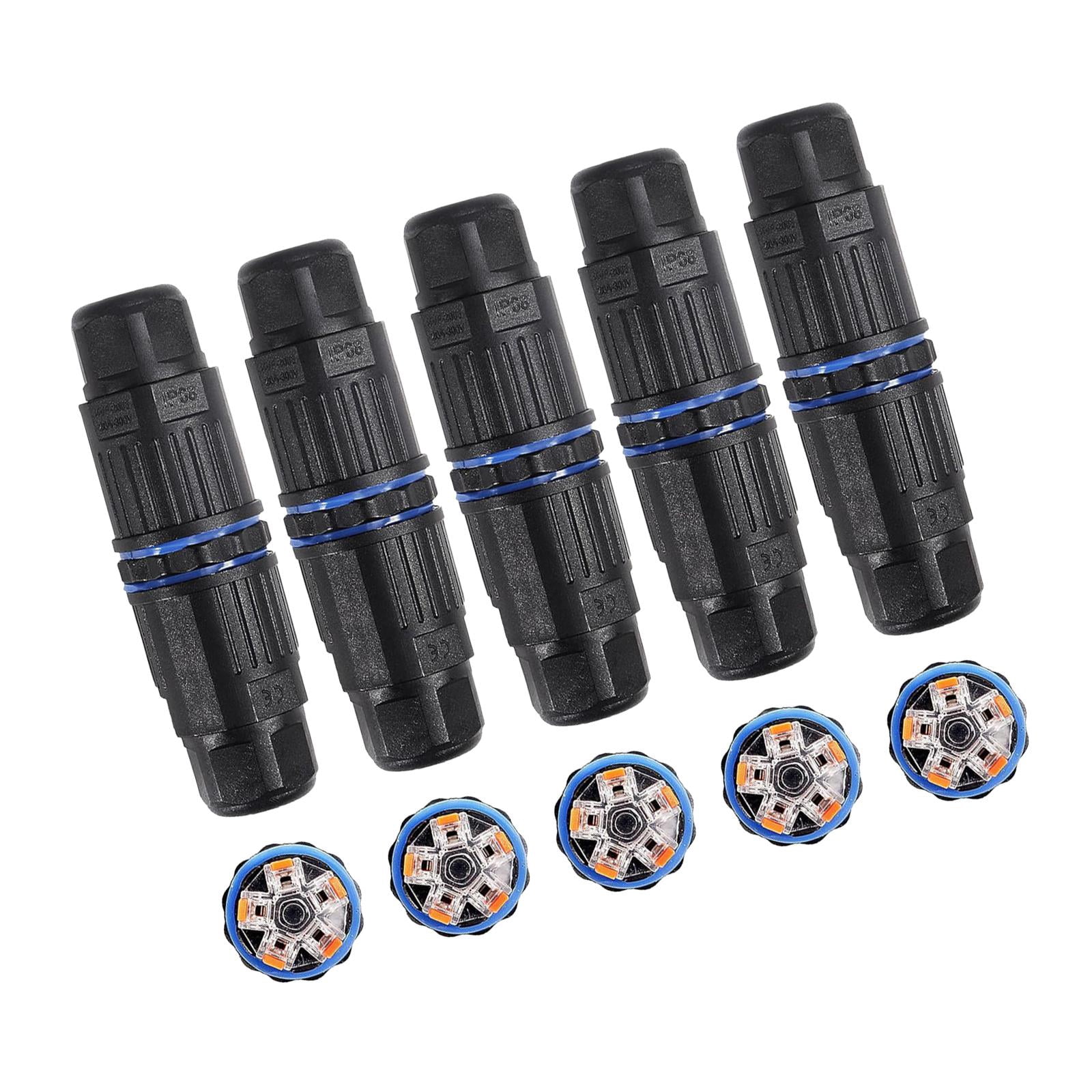 BAOSITY 5x IP68 Waterproof Junction Box Durable Electrical Project Case Outdoor 2 Pin Electrical Cable Connector for Landscape Lights