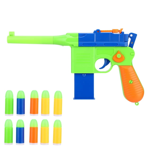 Piezas de accesorios para juegos al aire libre de pistola de juguete de softbol con bola de bala suave para niños (verde azul)