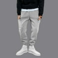 thumbnail image 4 of Male Hiking Cargo Pants Relaxed Fit Drawstring Elastic Waist Joggers Sweatpants Sports Trousers With Pockets, 4 of 9