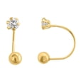 thumbnail image 1 of Broqueles Curvo (telefono) Bolita Y Circonia Oro De 10 K Joyeria M De Leon Broqueles Curvo (telefono) Bolita Y Circonia, 1 of 2