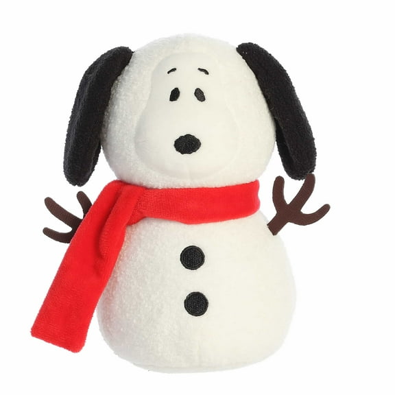 Aurora - Small White Festive Stuffed Animal - 7.5" Snow Beagle - Peanuts