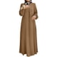 thumbnail image 1 of Vestidos Prolriy para mujer 2024, vestido musulmán con estampado de lunares, mangas largas, ropa de oración, vestidos de mujer, marrón, XXL, 1 of 4