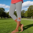 thumbnail image 4 of Capri Leggings with Pockets for Women Summer Stretch Plus Size High Waisted Soft Casual Workout Yoga Pants,Comfy Stretchy Leggings Workout Compression Pants,Vacation Beach Pants 3XL, 4 of 8