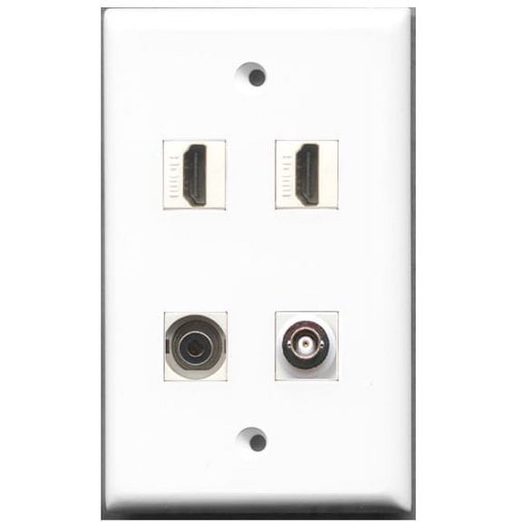RiteAV - 2 Port HDMI 1 Port 3.5mm 1 Port BNC Wall Plate