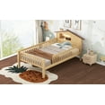 thumbnail image 6 of Harper & Bright Designs Twin Size Wood Platform Bed Frame with House-Shaped Headboard, Wood Bed Frame with Built-in Storage and LED Light, Natural, 6 of 19