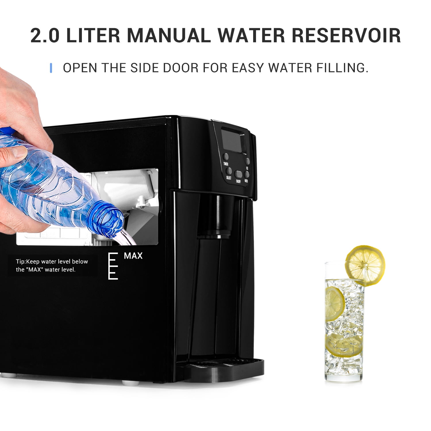 2 In 1 Ice Maker Water Dispenser Countertop 36Lbs/24H LCD Display Portable Red, Tabletop Water Ice Maker Machine with Scoop and 1.3 Pound Storage Basket 2 In 1 Ice Maker Water Dispenser Countertop 36Lbs/24H LCD Display Portable Red, Tabletop Water Ice Maker Machine with Scoop and 1.3 Pound Storage Basket