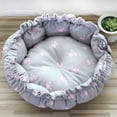 thumbnail image 3 of Cama para perros y gatos, alfombril cálida, cesta de dormir , suministros para perros pequeños y medianos, cama de cojín ligera para perros - estampado de estampado de pata rosa Sunnimix Casa de la cama del gato, 3 of 8