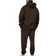 thumbnail image 3 of guisaled Men's Tracksuit 2 Piece Set Hoodies And Sweatpants Athletic Jogging Suits Fashion Solid Color Fleece Warm Casual Sweatsuits, 3 of 7