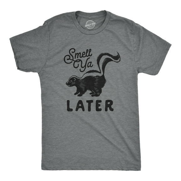 Mens Smell Ya Later T shirt Funny Skunk Graphic Novelty Fart Dad Humor Tee Graphic Tees