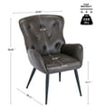 thumbnail image 3 of BFZ Modern Faux Leather Solid Print Comfy Armchair, Blackgrey, 3 of 7
