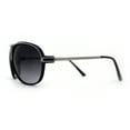 thumbnail image 3 of Mens Classic Sporty Flat Top Mobster Oversize Retro Racer Sunglasses Black White Smoke, 3 of 4