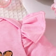thumbnail image 6 of Staki Newborn Baby Girl Clothes Newborn Baby Girl Summer Outfits Cute Ruffle Sleeveless Romper Bodysuit Jumpsuit Tops Shorts Set 0-3M,6M,9M,12M,18M(Pink,3-6 Months), 6 of 8