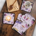 thumbnail image 5 of Ballet Princess Girls Pattern Kitchen Oven Mitt and Pot Holder Sets 2 Pcs for Baking, Cooking and Grilling, Heat Resistant Up To 392 °F, 5 of 7