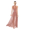 thumbnail image 5 of Vestido largo de malla con abertura lateral y diamantes de imitación brillantes para mujer, traje de baile lírico de Ballet, gimnasia, vestido de patinaje artístico artístico, 5 of 5